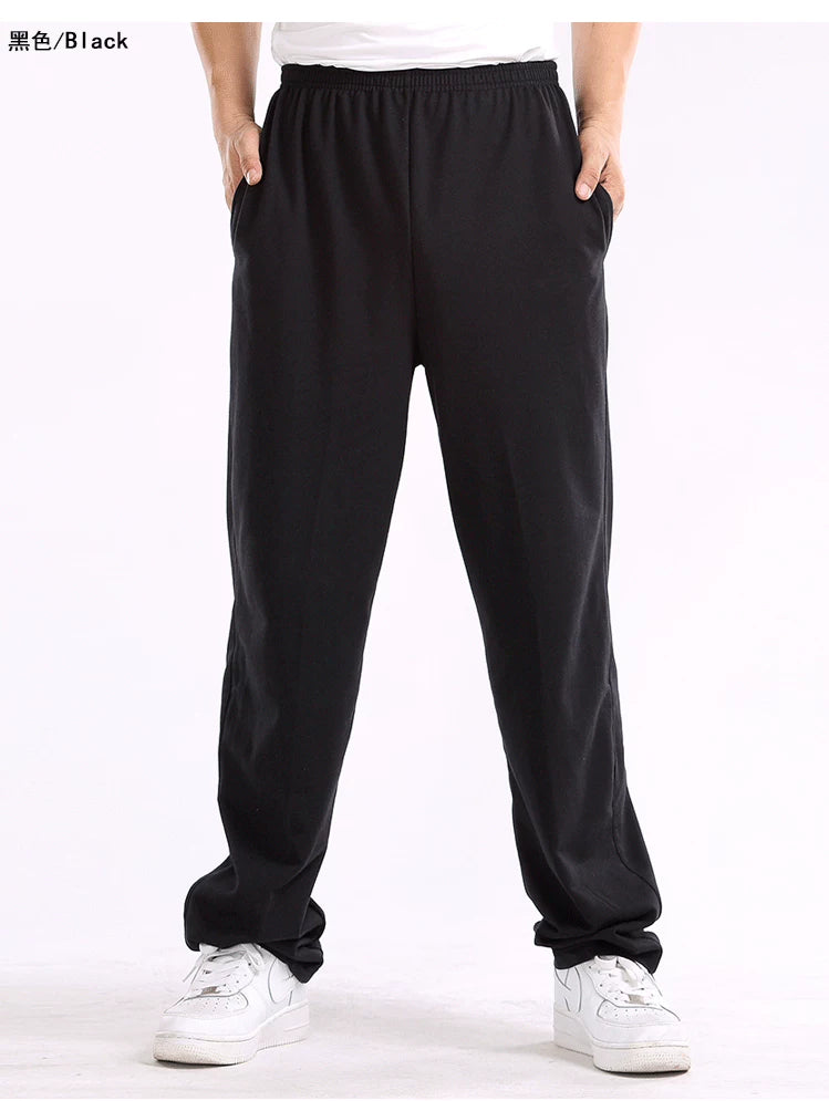 Kişi idman şalvarı, təmiz pambıq, yun astarlı, qalınlaşdırılmış, payız və qış gündəlik qaçış şalvarı, böyük ölçülü, fitnes idman şalvarı